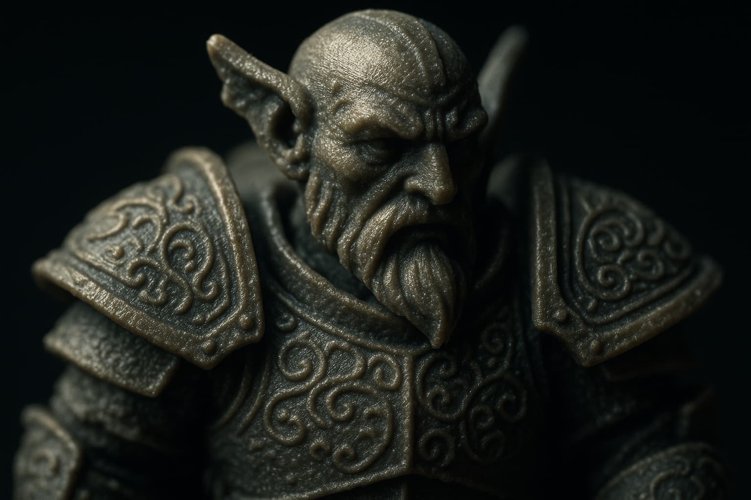 Gros plan sur les détails d'une figurine résine haute définition