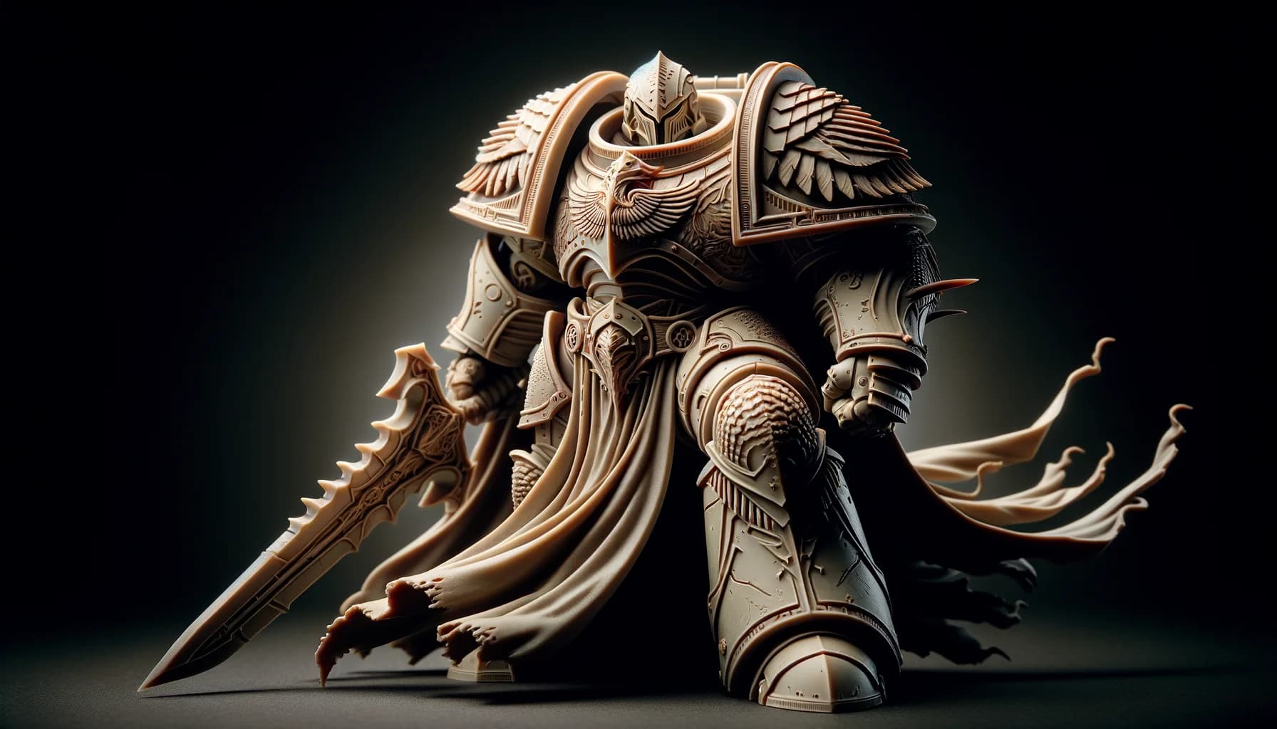 Macro détail d'une figurine résine imprimée en haute définition