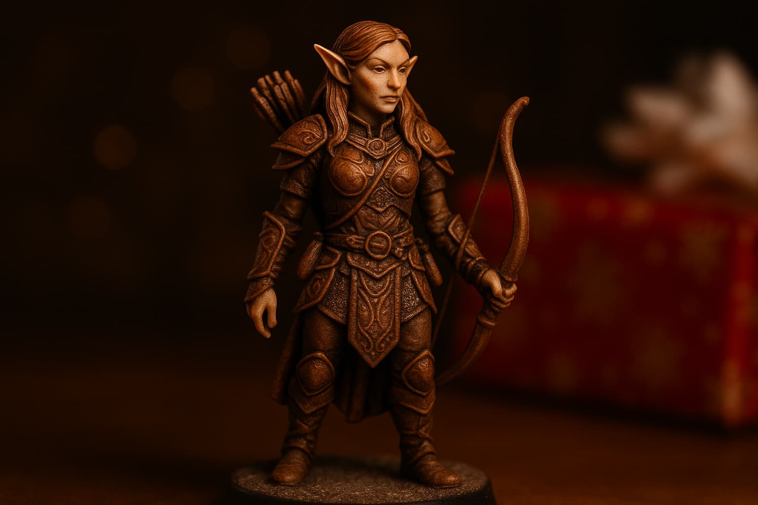 Figurine personnalisée de guerrière elfe en résine