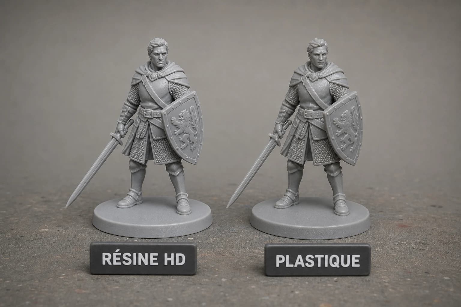 Comparaison de détail entre figurines résine et plastique