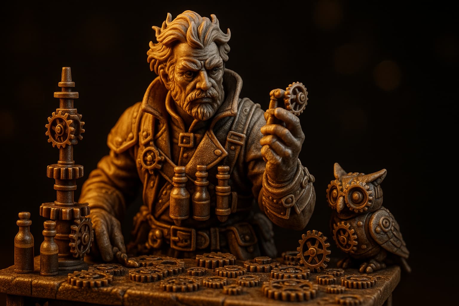 Figurine artificier DnD personnalisée : créez l'inventeur