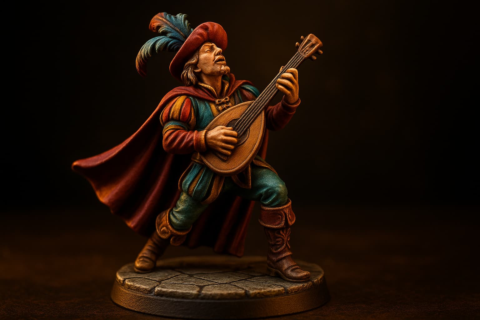 Figurine barde DnD personnalisée : le héros en scène