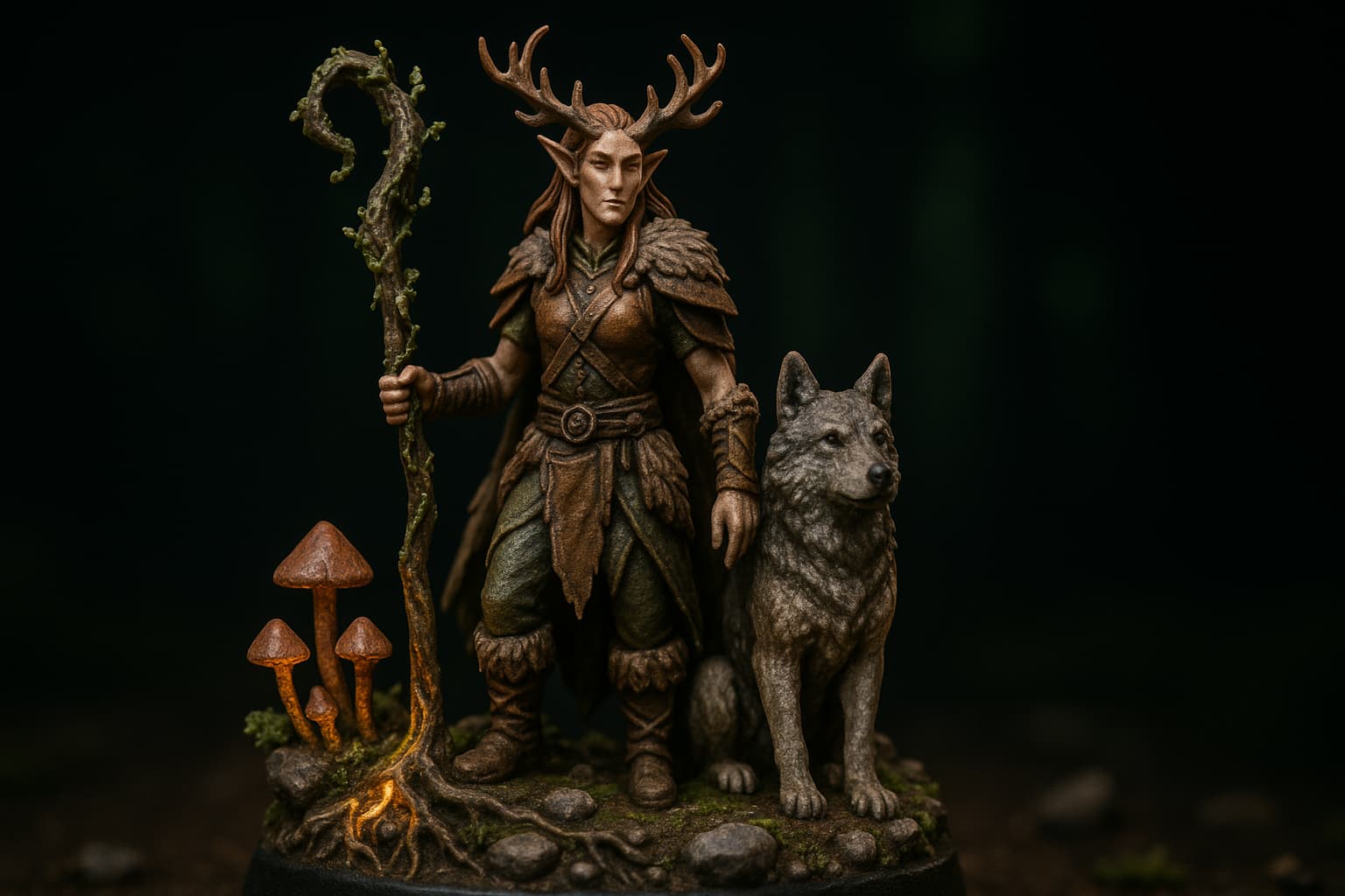 Figurine druide DnD personnalisée : gardien de la nature