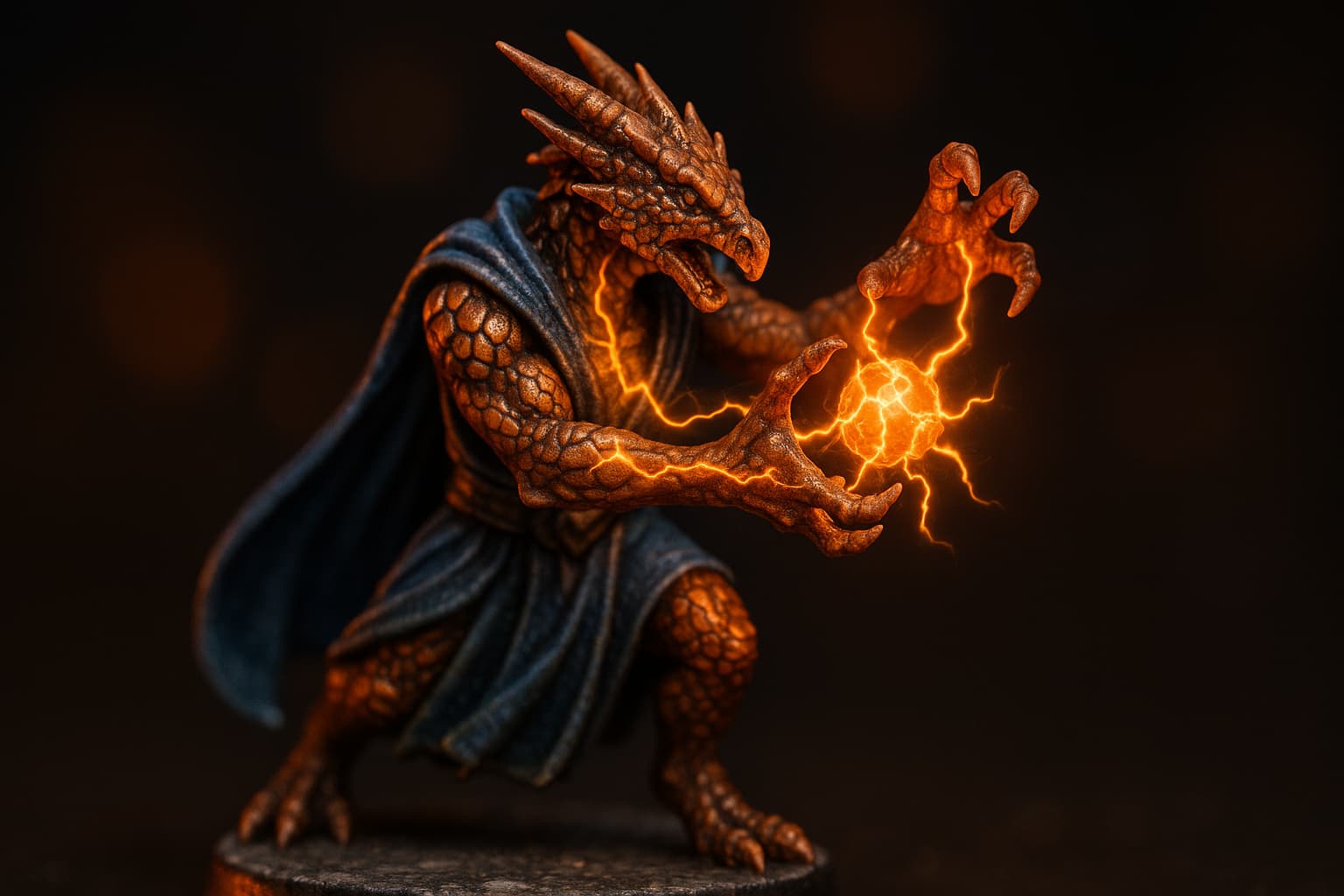 Figurine ensorceleur DnD personnalisée : magie dans le sang