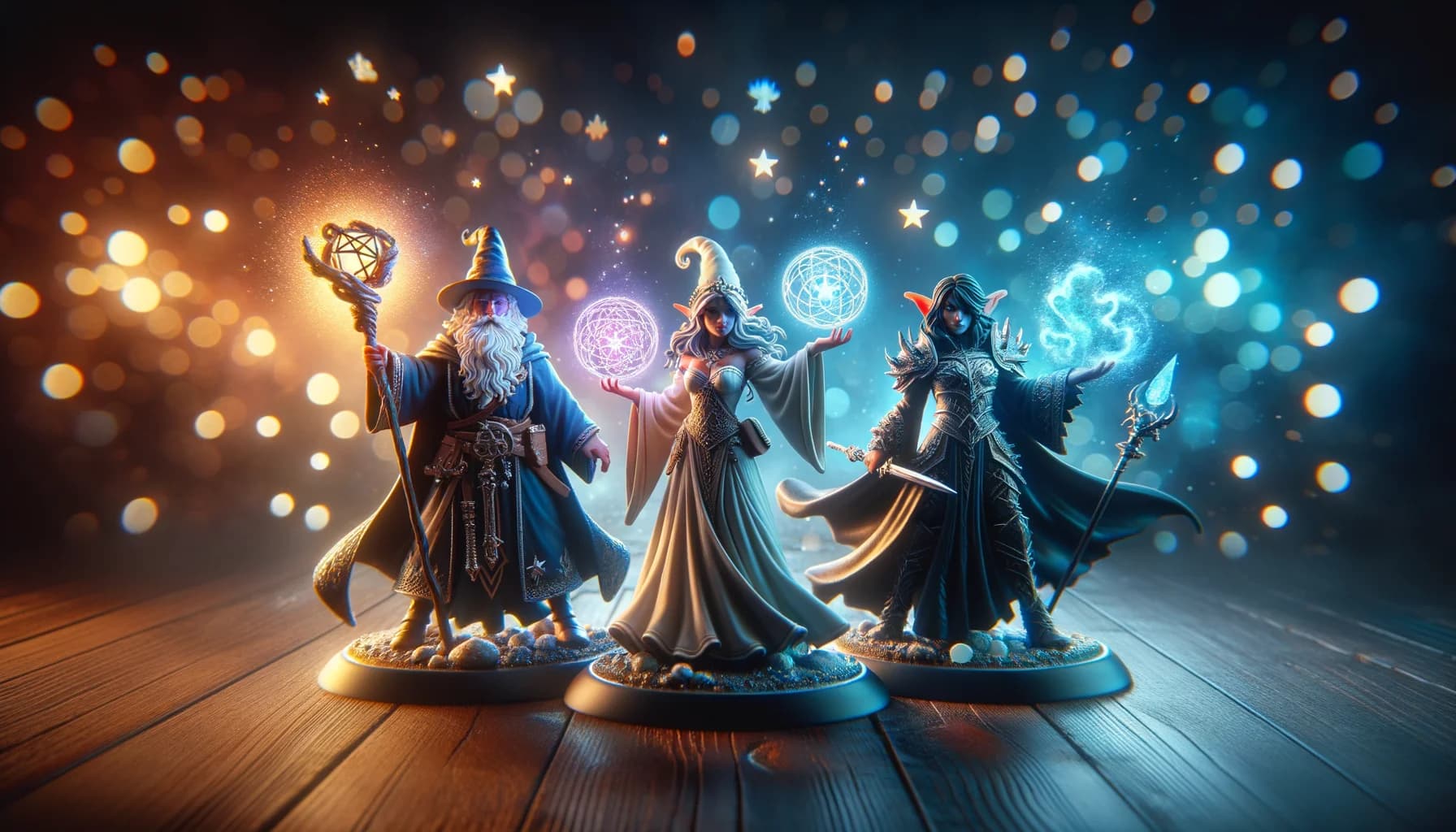 Figurine mage DnD personnalisée : sorts et résine