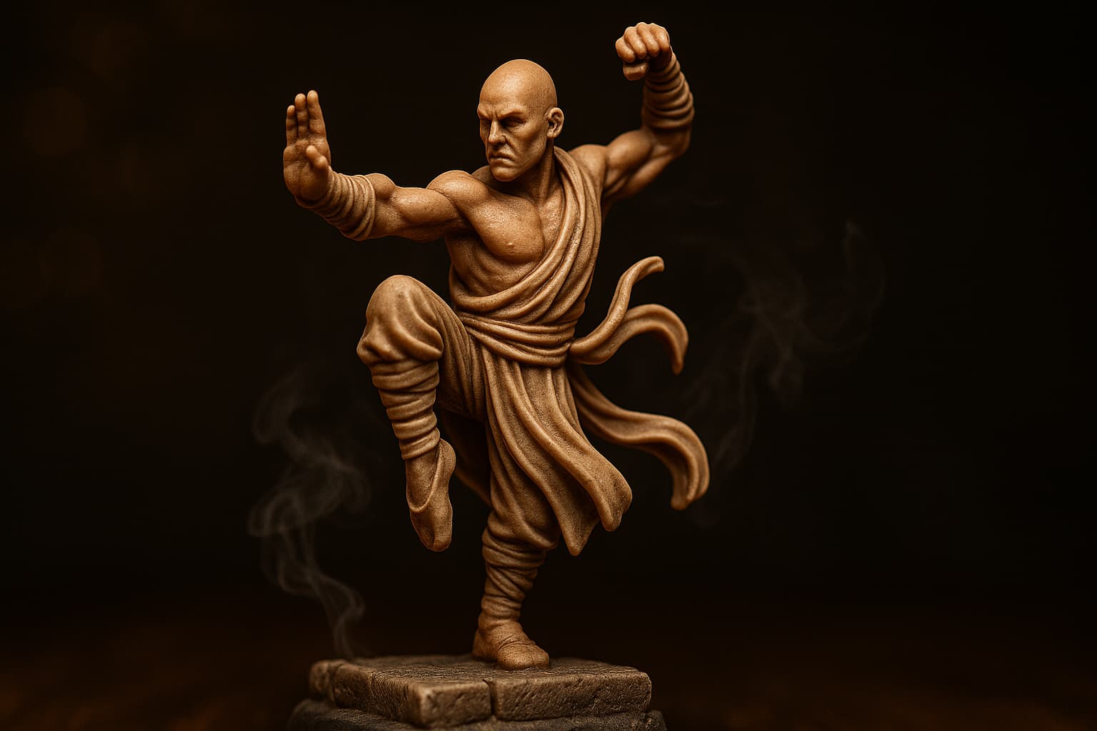 Figurine moine DnD personnalisée : l'art martial en résine