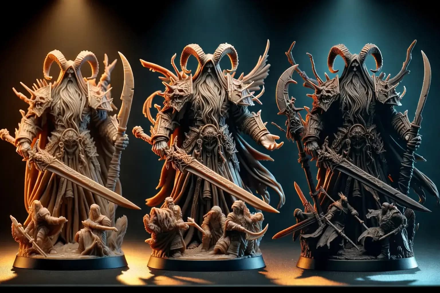 Comparaison de figurines de différentes qualités d'impression