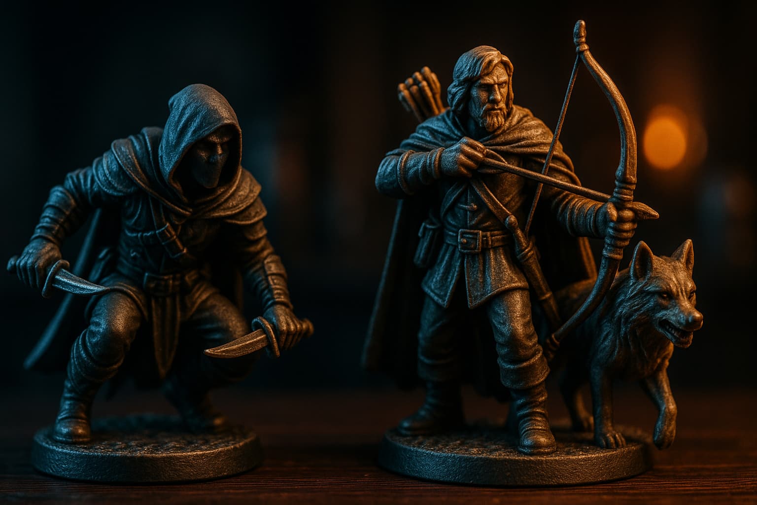 Figurine roublard DnD personnalisée : furtivité en résine