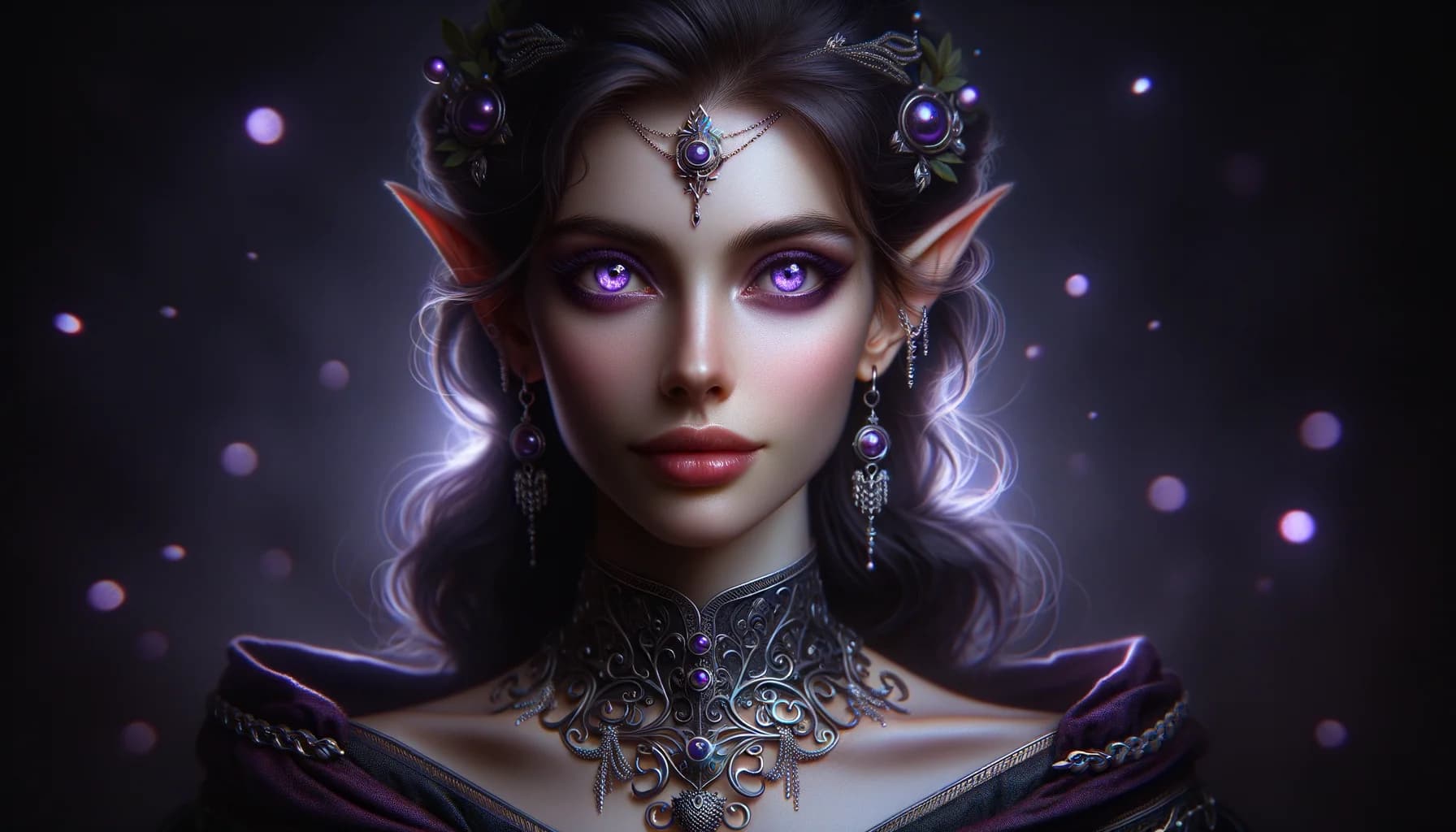 Portrait d'un PNJ elfe noir généré par IA