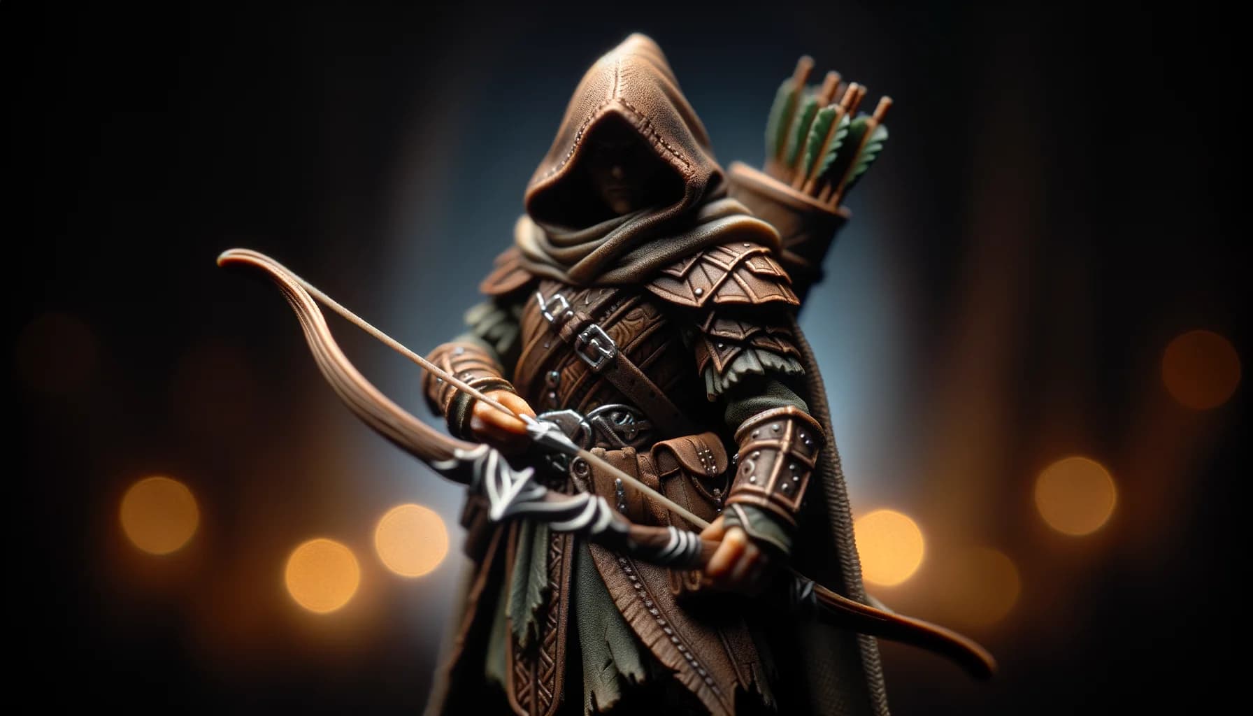 Figurine de rôdeur elfe en résine détaillée